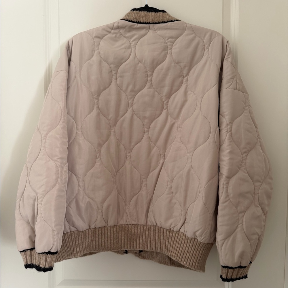 Beige Quilted Jacket - Picture 2 of 3